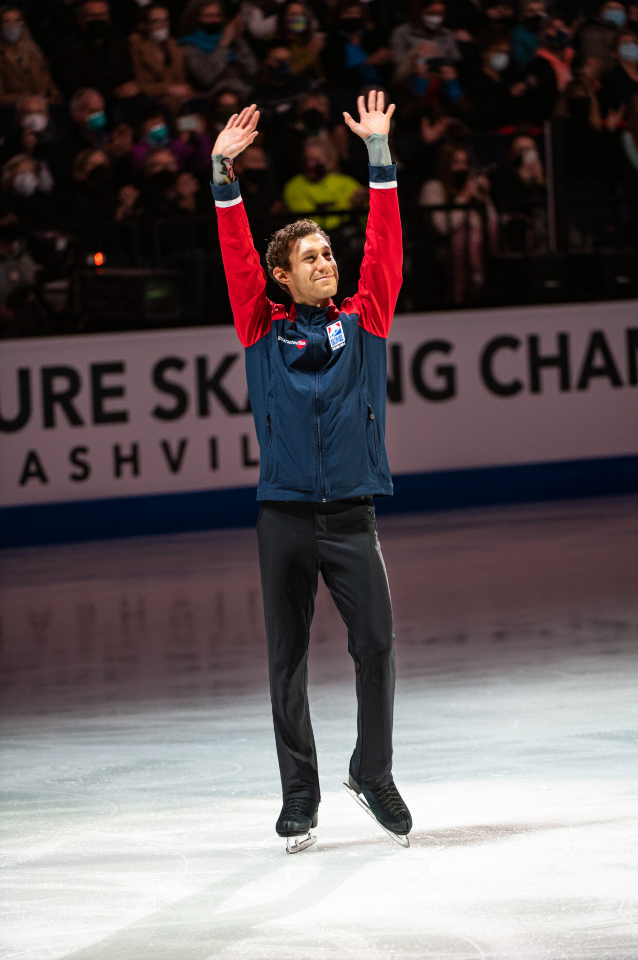 Jason Brown waving Team USA jacket Nasvhille US Figure Skating-3808