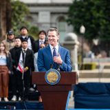 Gov. Newsom gives a speech after his swearing-in