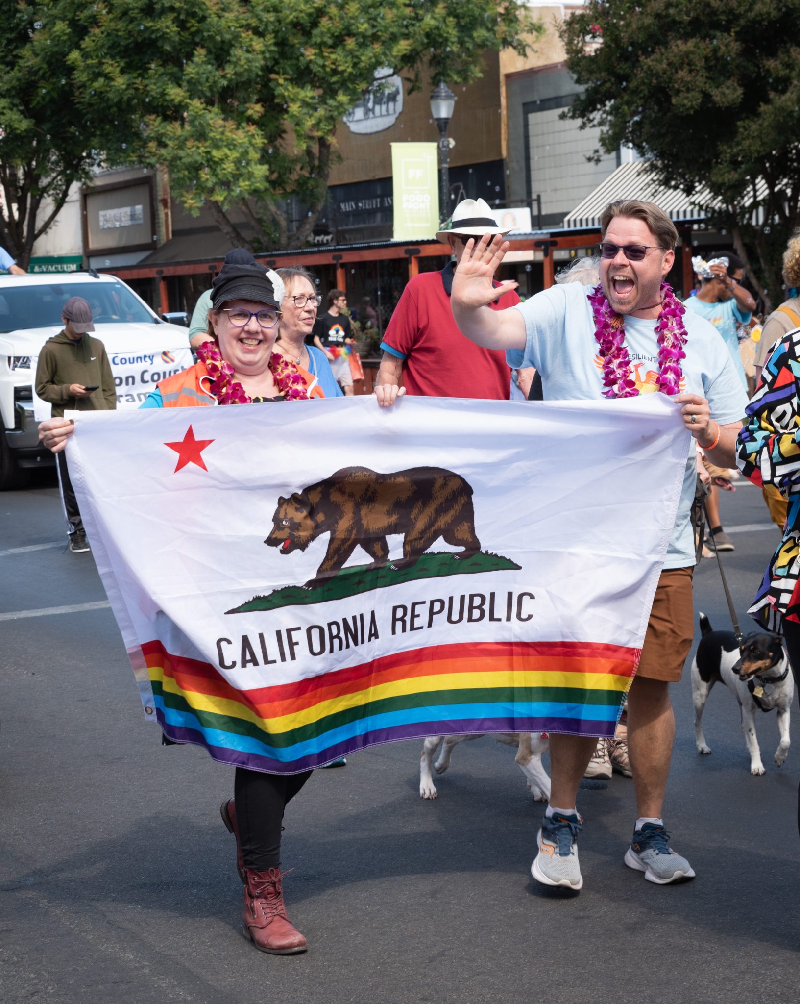 reporter, news event, small town, central valley, colorful photos, photography, photographs, Woodland California, Woodland, Yolo County, Pride parade, pride march, downtown, june 2023, chris allan, lgbtq, community, event, photojournalist