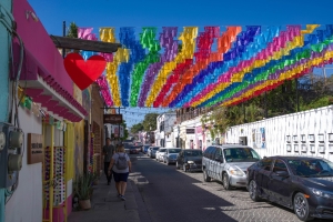 street, day, papel picado, flags, Baja California Sur, Los Cabos,mexico, arts, art scene, san jose del cabo, travel photography, culture, lesbian photographer